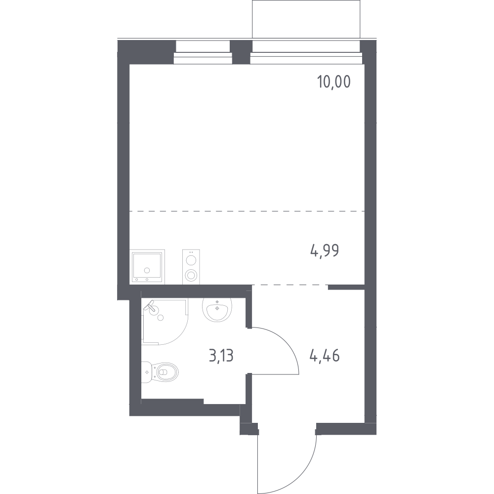 Студия 22 м2 в ЖК Новое Внуково корпус null этаж 5