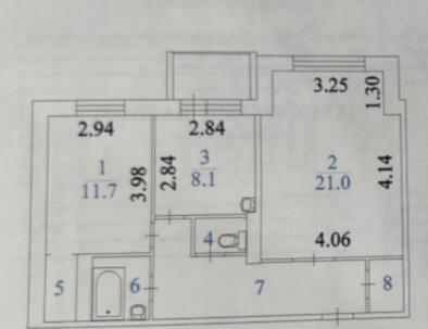 2-комнатная 59.4 м2 в ЖК undefined корпус null этаж 2