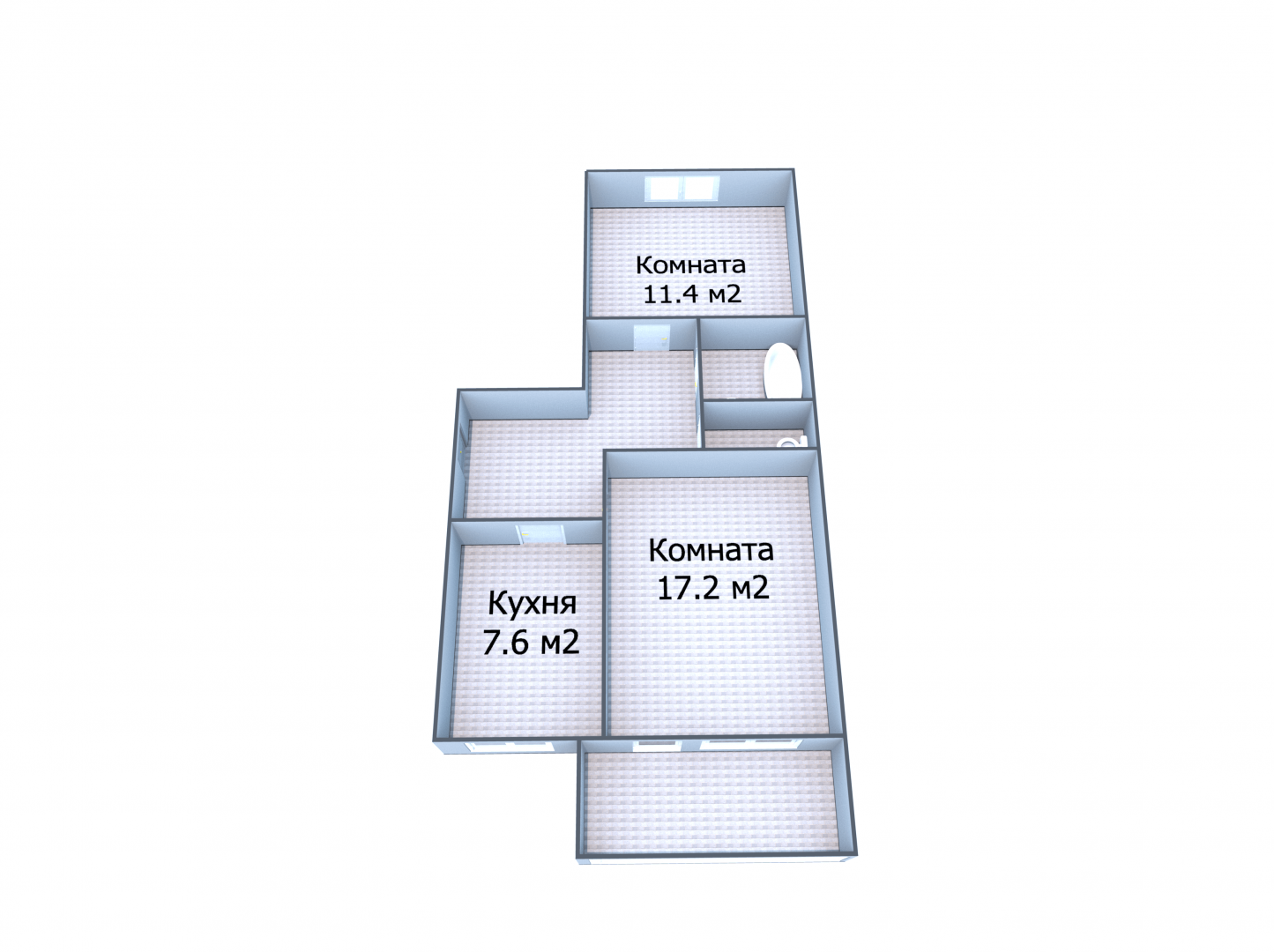 2-комнатная 54.3 м2 в ЖК undefined корпус null этаж 5