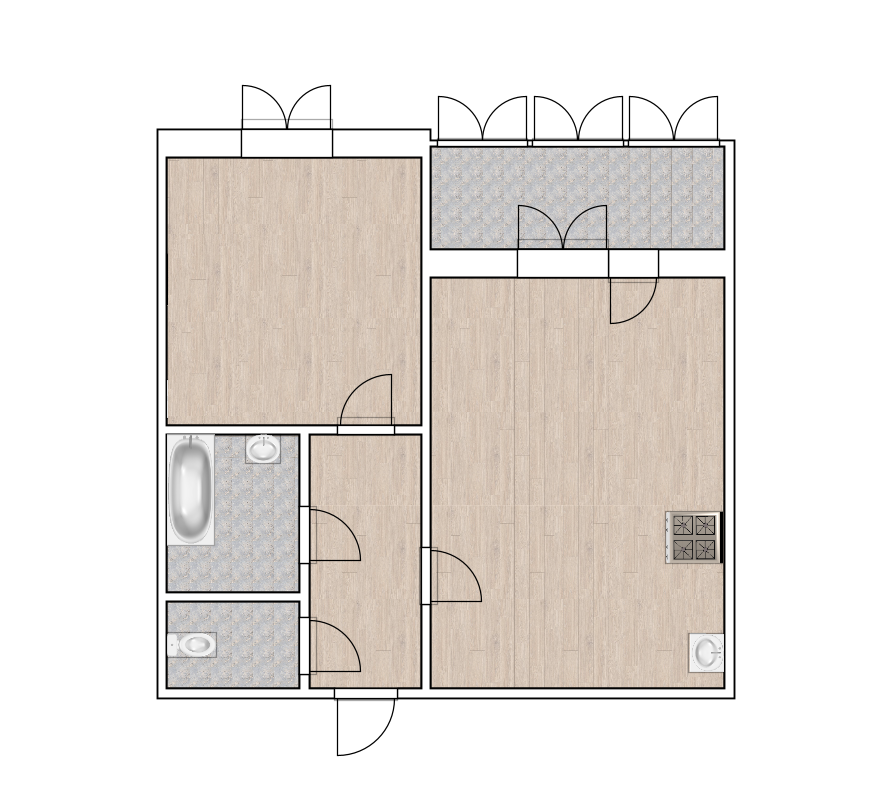 1-комнатная 44.1 м2 в ЖК undefined корпус null этаж 14