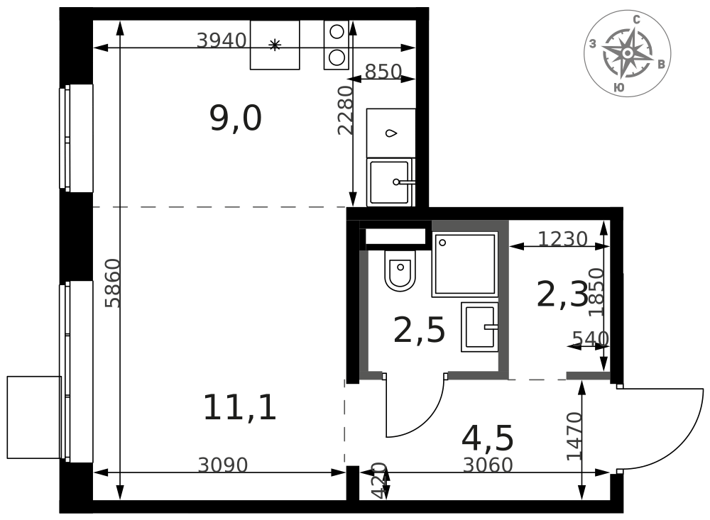 Студия 29 м2 в ЖК 1-й Ясеневский корпус null этаж 18