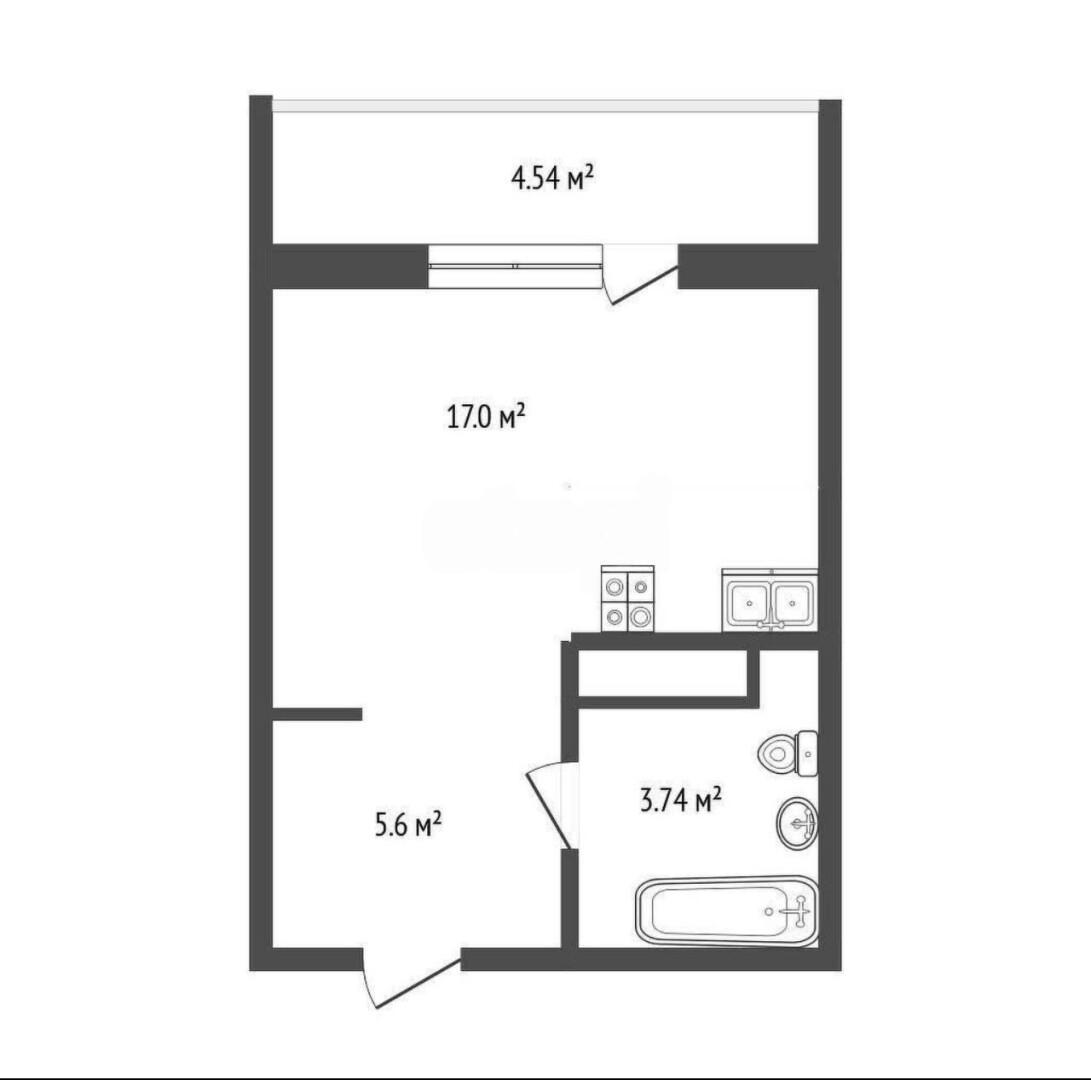 Студия 27.1 м2 в ЖК undefined корпус null этаж 9