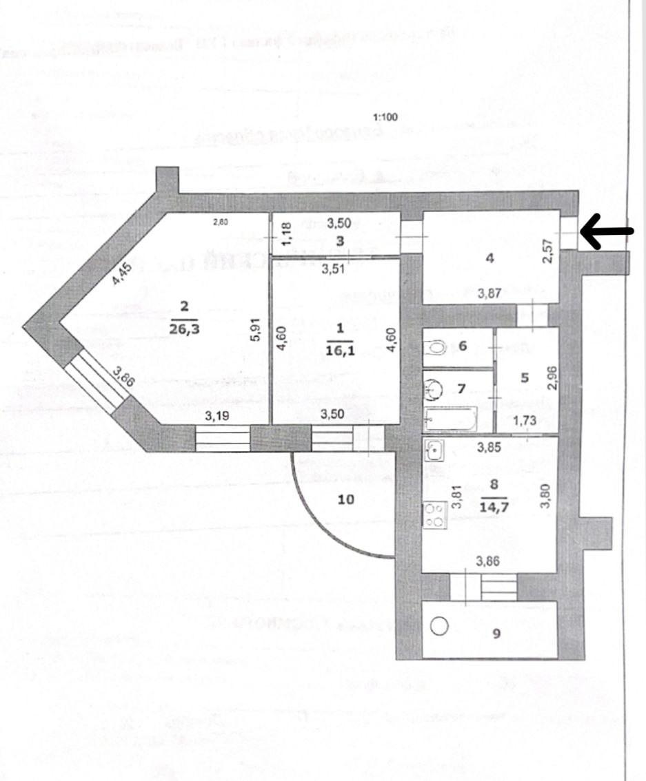 2-комнатная 82 м2 в ЖК undefined корпус null этаж 6