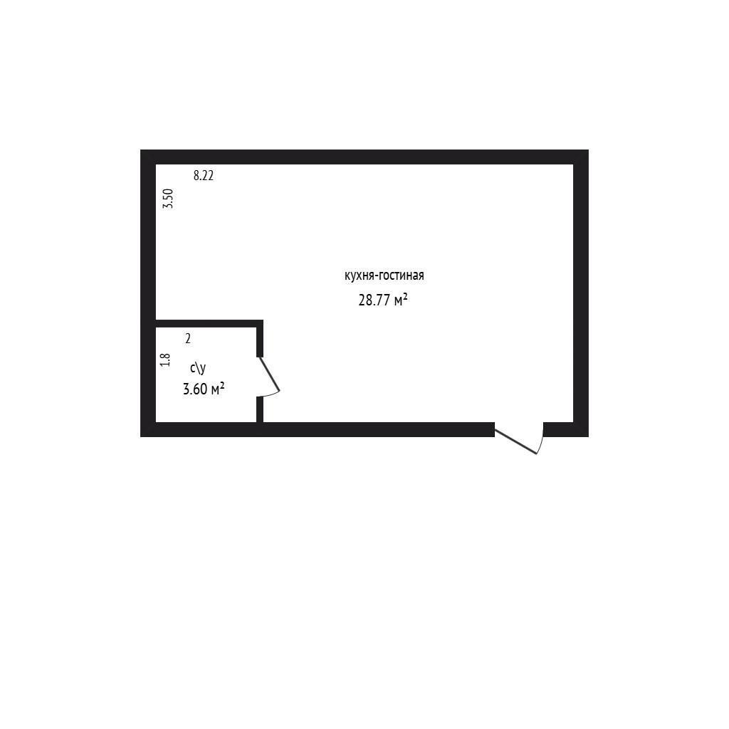 Студия 32 м2 в ЖК undefined корпус null этаж 5