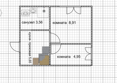2-комнатная 23.1 м2 в ЖК undefined корпус null этаж 1