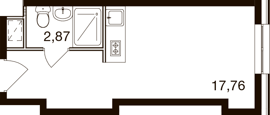 Студия 20 м2 в ЖК М1 Сколково корпус null этаж 10