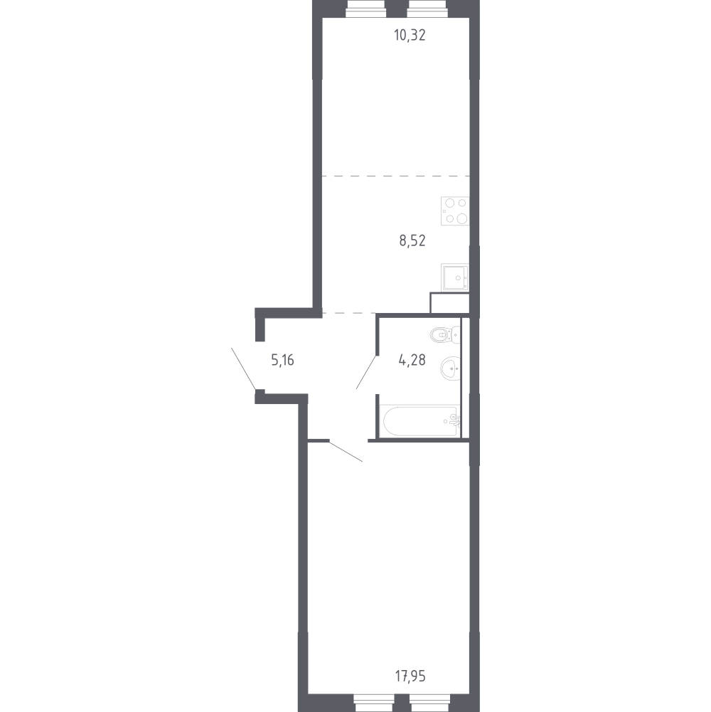 Студия 45 м2 в ЖК Чаркова 72 корпус null этаж 17