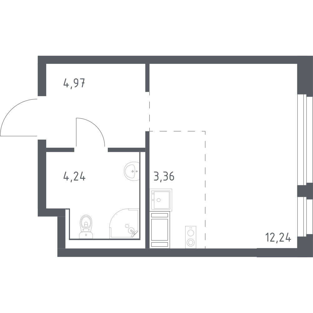 Студия 24 м2 в ЖК Новое Колпино корпус null этаж 10
