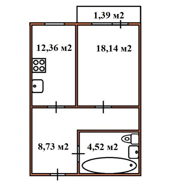 1-комнатная 43 м2 в ЖК undefined корпус null этаж 10