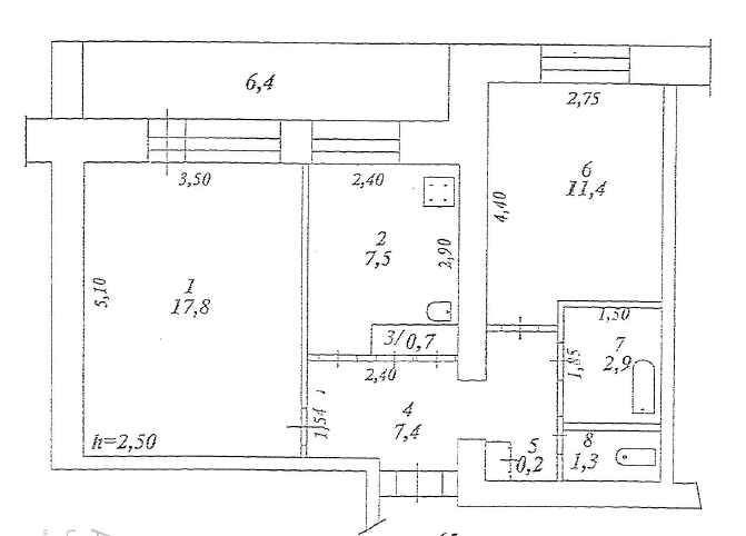 2-комнатная 49.2 м2 в ЖК undefined корпус null этаж 1