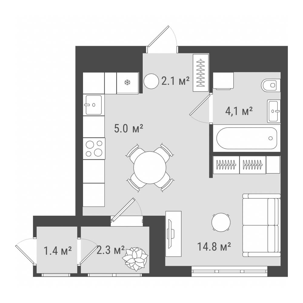 Студия 28 м2 в ЖК Фамильный дом корпус null этаж 13
