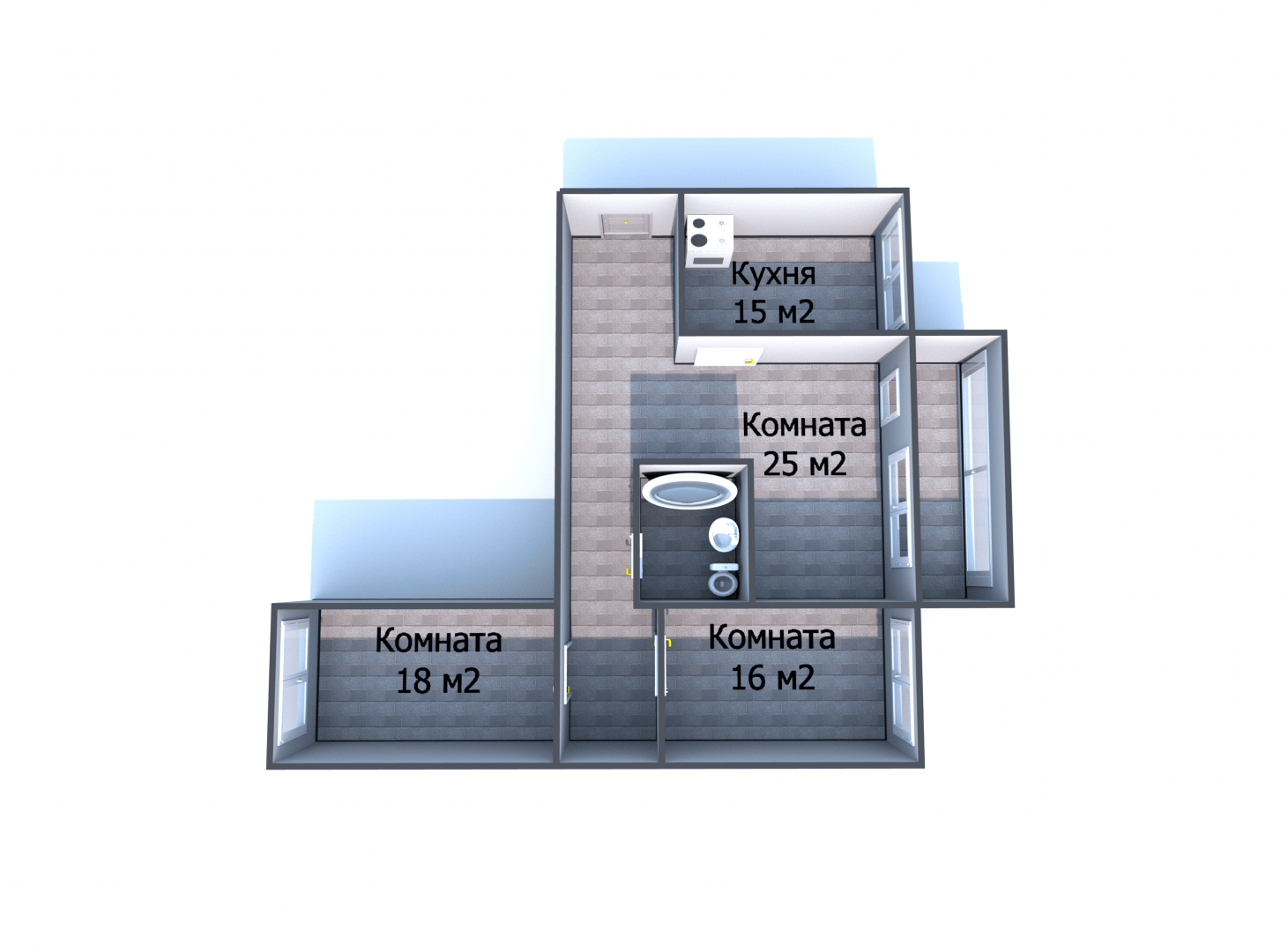 3-комнатная 110 м2 в ЖК undefined корпус null этаж 6