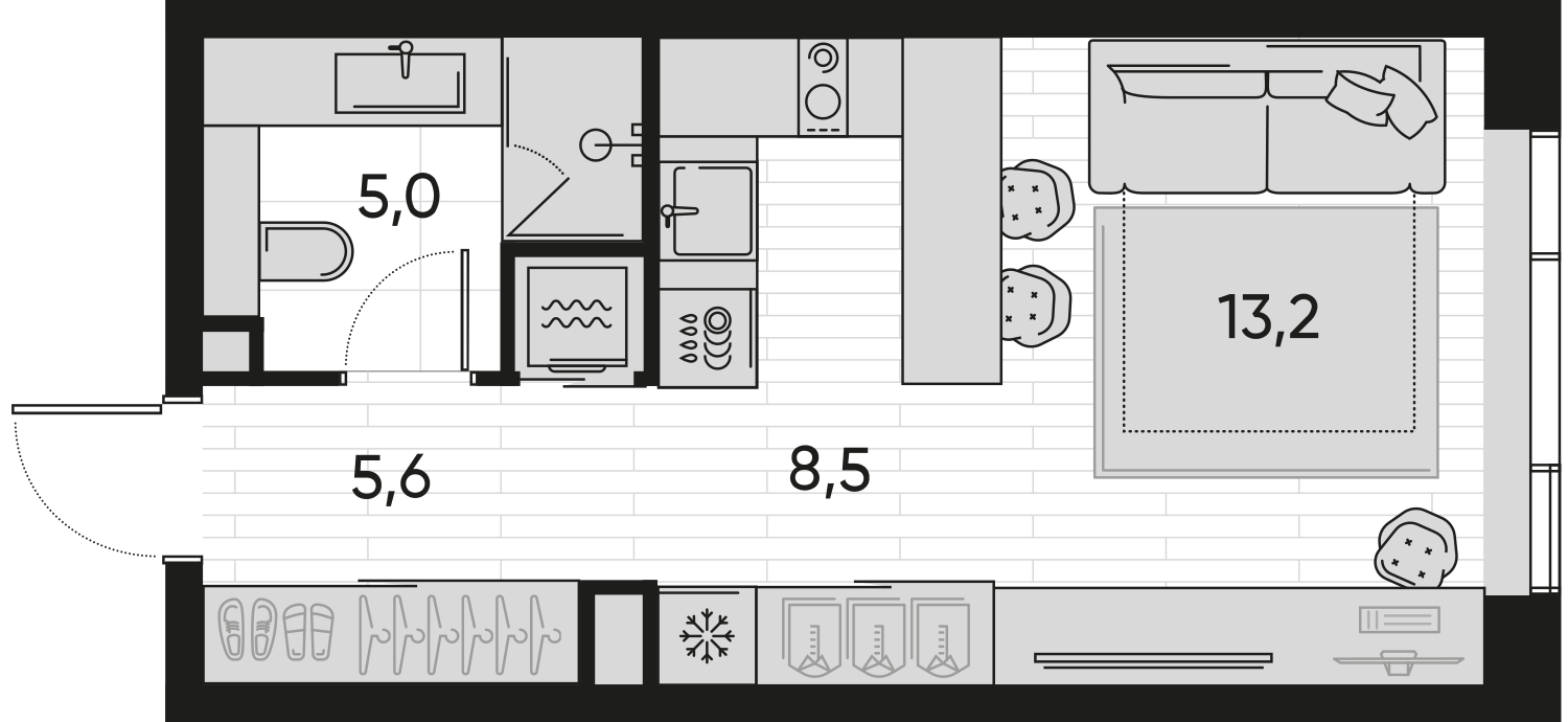 1-комнатная 32 м2 в ЖК Pride корпус null этаж 9
