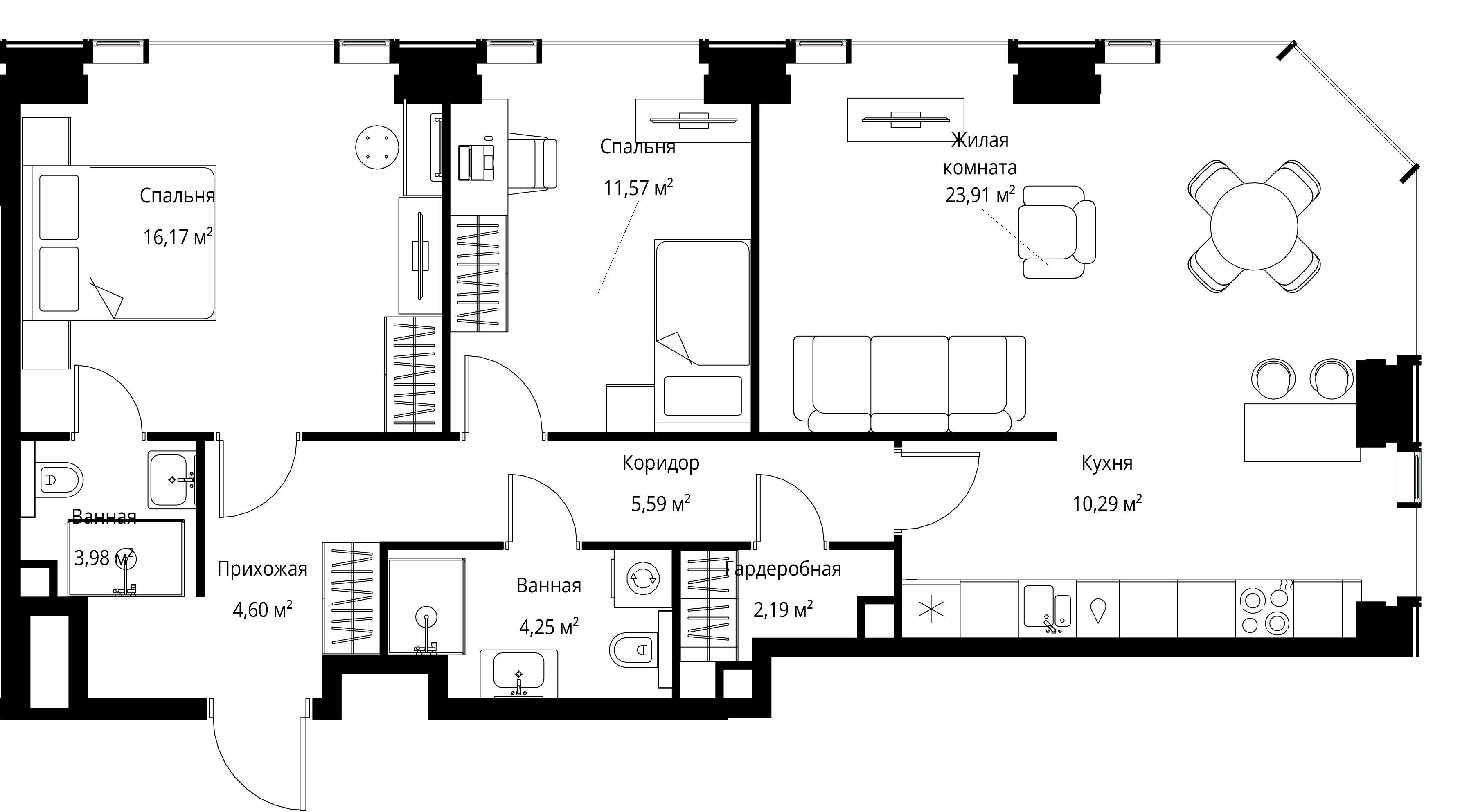 3-комнатная 82 м2 в ЖК СИТИДЗЕН корпус null этаж 10