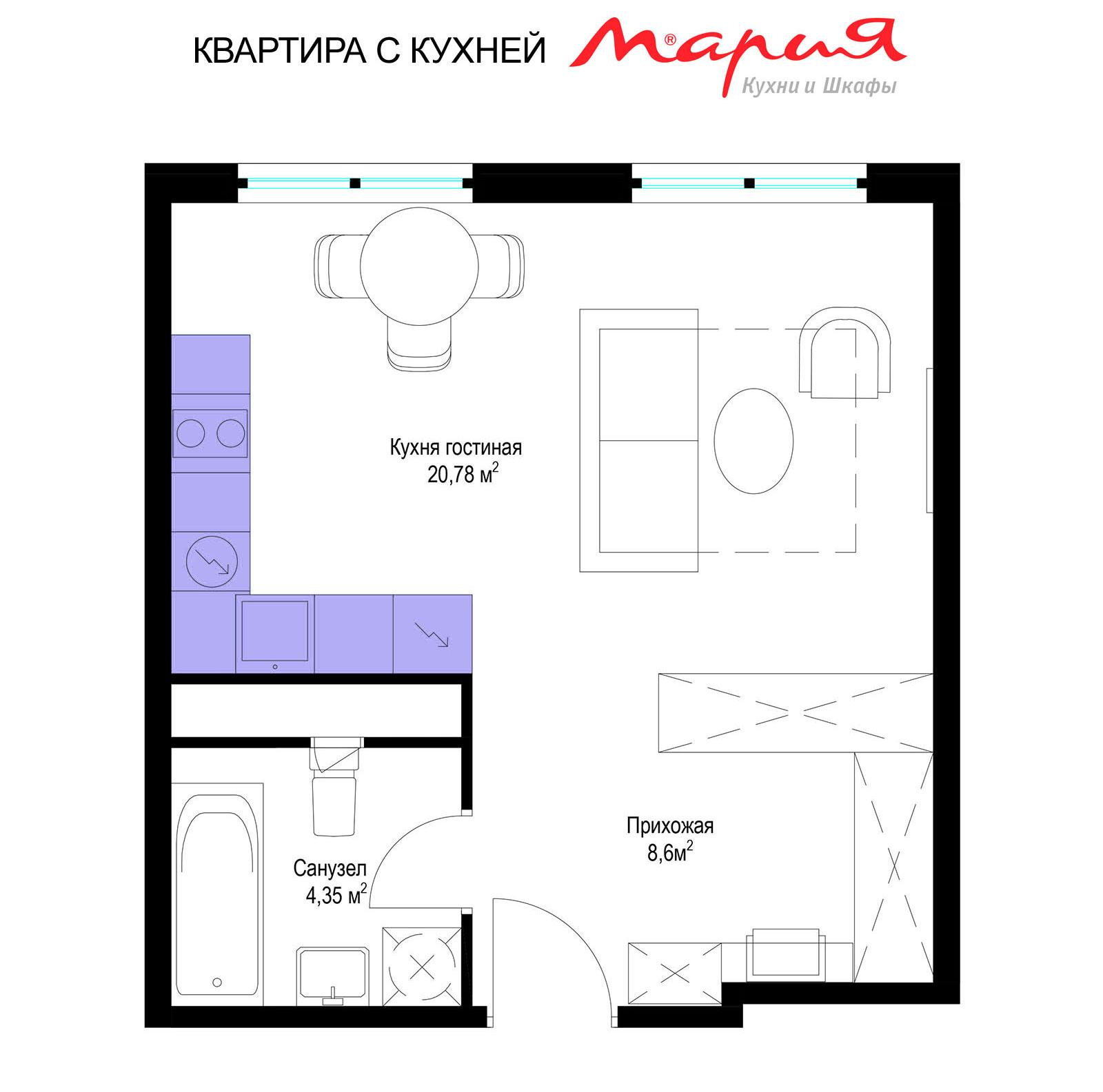 1-комнатная 33 м2 в ЖК Эко Видное 2.0 корпус null этаж 5