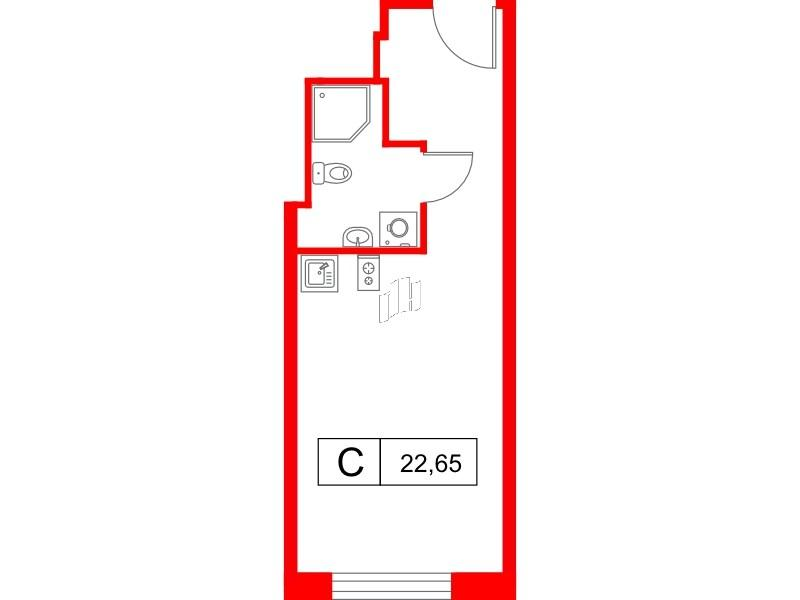 Студия 22 м2 в ЖК Saan корпус null этаж 14