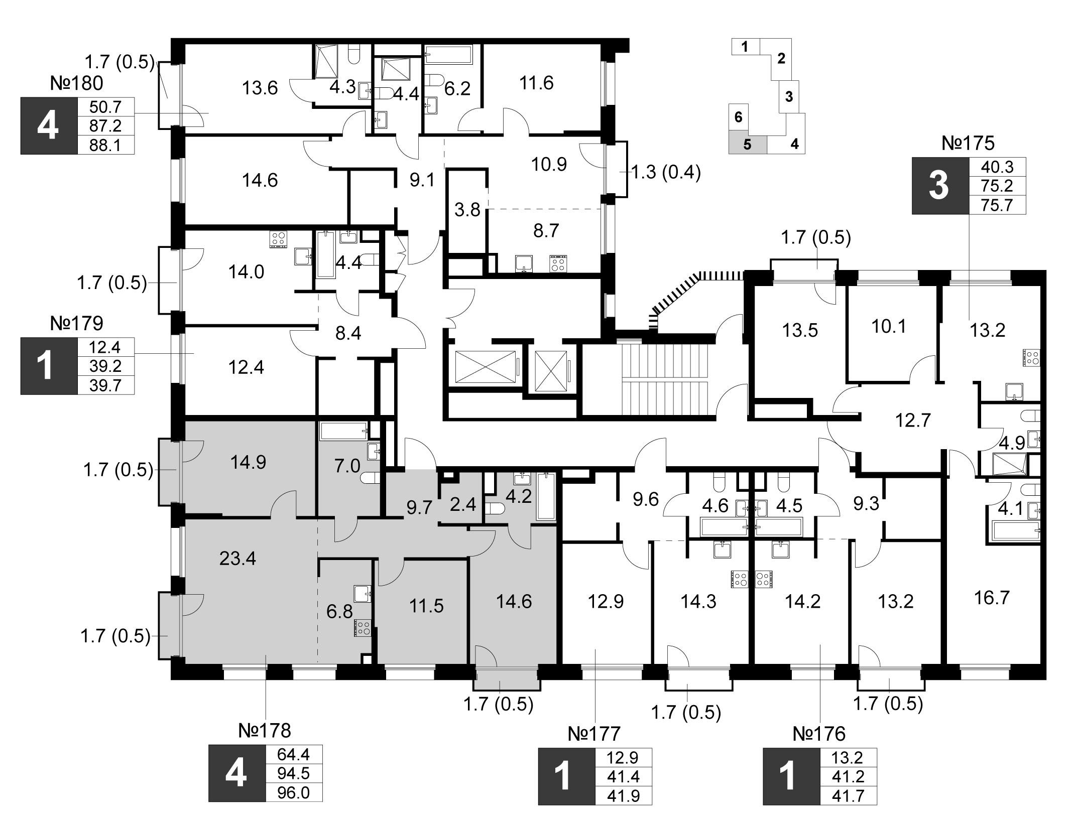 4-комнатная 96 м2 в ЖК Станиславский корпус null этаж 6