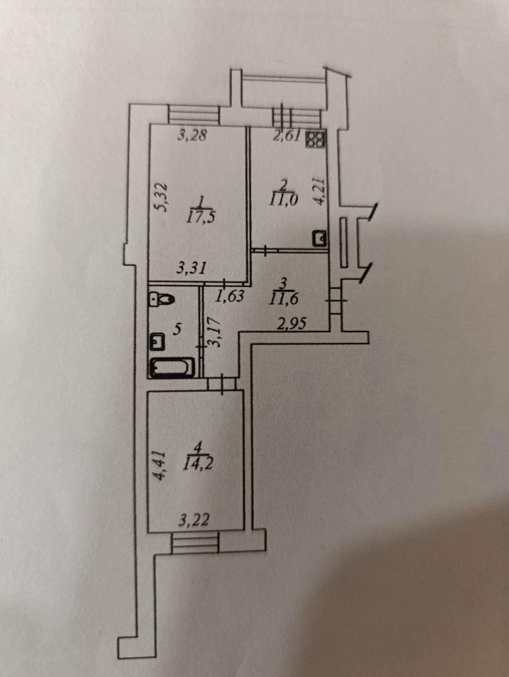 2-комнатная 59.6 м2 в ЖК undefined корпус null этаж 8