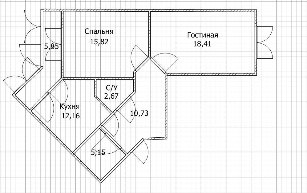2-комнатная 65 м2 в ЖК undefined корпус null этаж 15