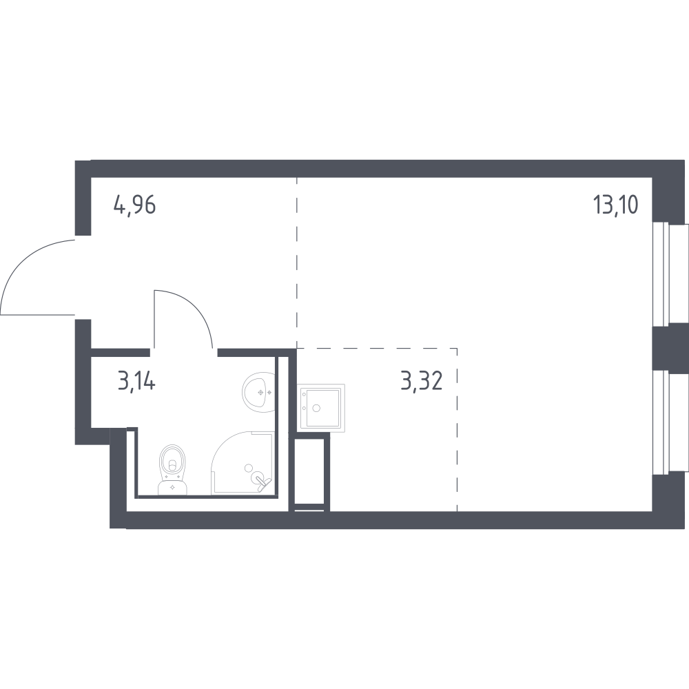 Студия 24 м2 в ЖК Новые Лаврики корпус null этаж 8
