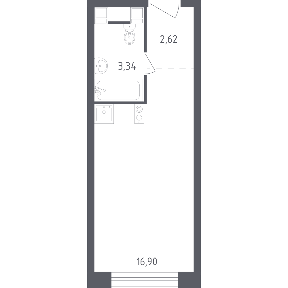 Студия 22 м2 в ЖК Пятницкое 58 корпус null этаж 8