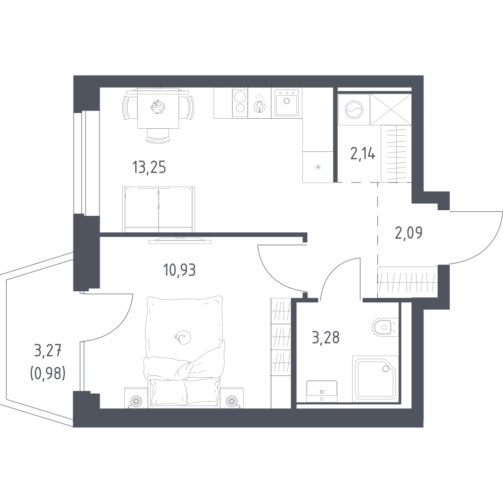 1-комнатная 32 м2 в ЖК Литературный Квартал корпус null этаж 6