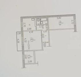 3-комнатная 57.4 м2 в ЖК undefined корпус null этаж 8