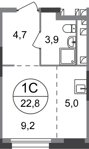 Студия 22 м2 в ЖК Первый Московский корпус null этаж 18