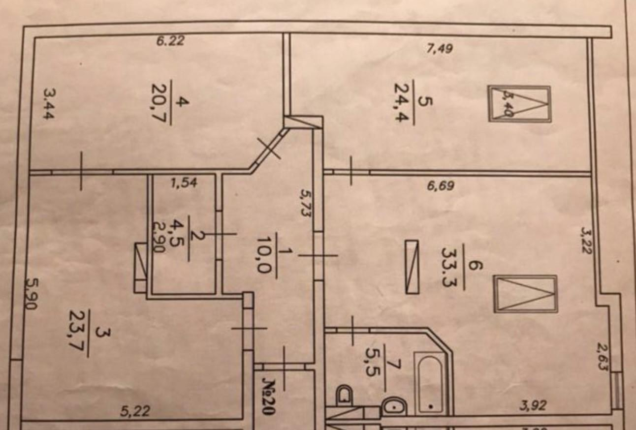 3-комнатная 122.1 м2 в ЖК undefined корпус null этаж 6