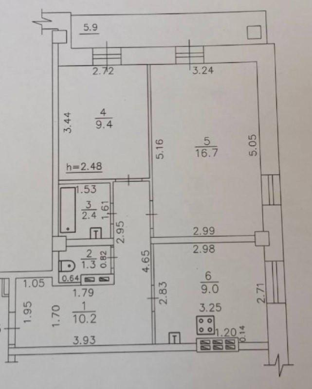 2-комнатная 49 м2 в ЖК undefined корпус null этаж 13