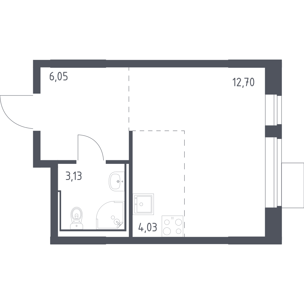 Студия 25 м2 в ЖК Молжаниново корпус null этаж 5