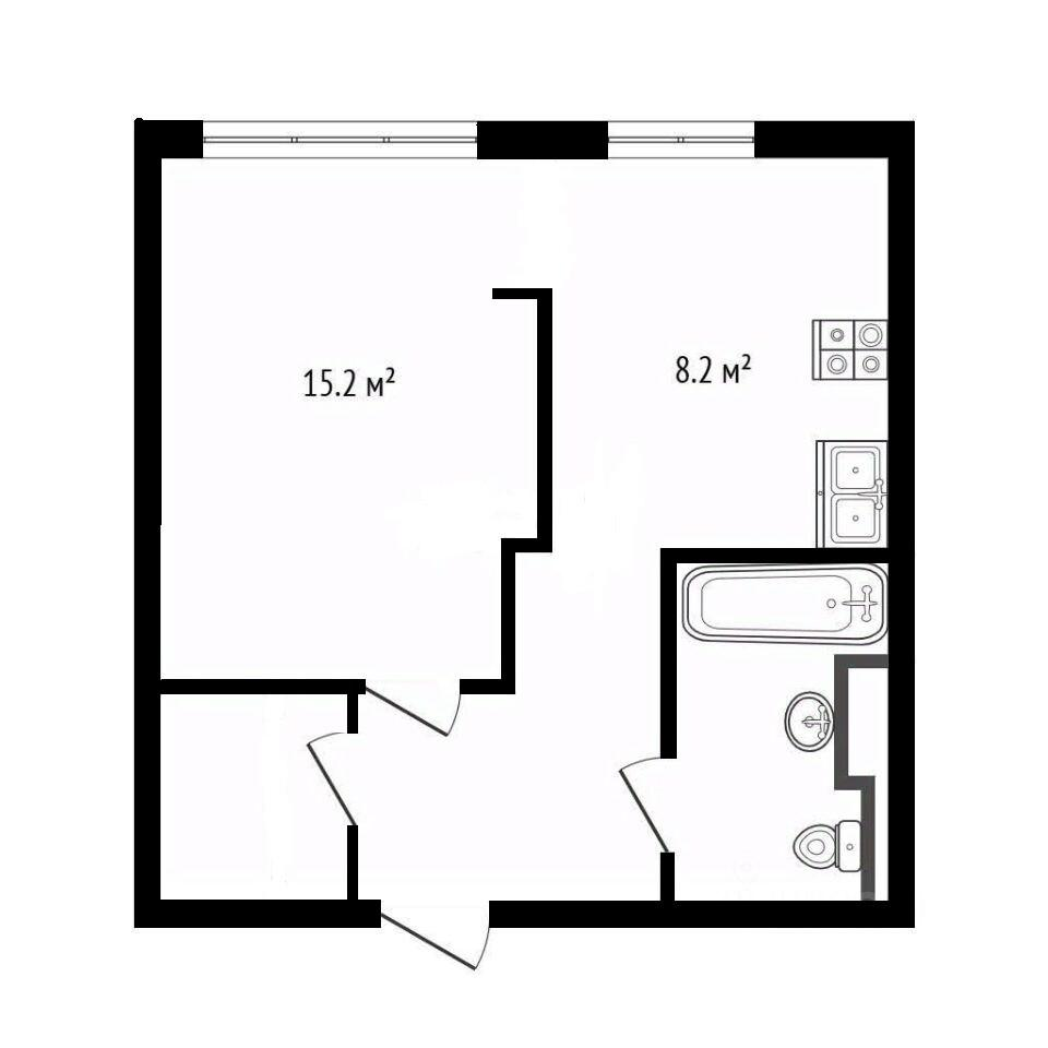 1-комнатная 32.1 м2 в ЖК undefined корпус null этаж 2