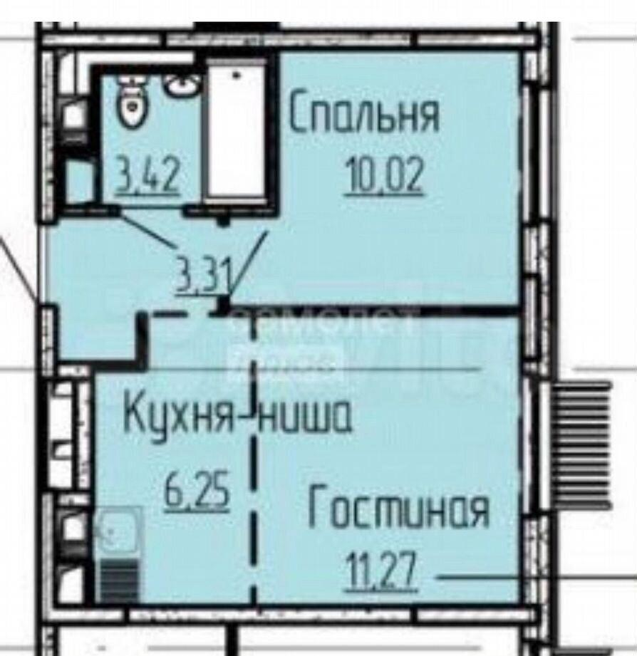 1-комнатная 33.8 м2 в ЖК undefined корпус null этаж 11