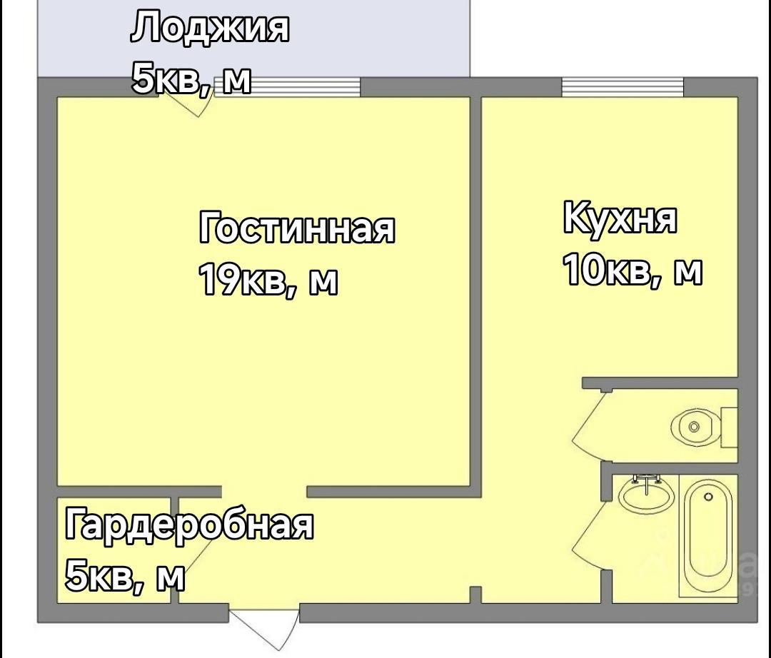 1-комнатная 42 м2 в ЖК undefined корпус null этаж 10