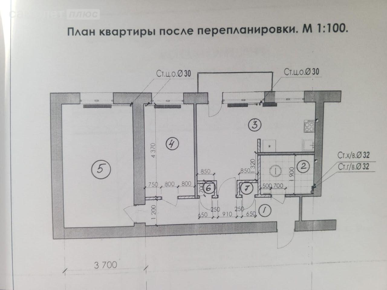 3-комнатная 58.8 м2 в ЖК undefined корпус undefined этаж 4