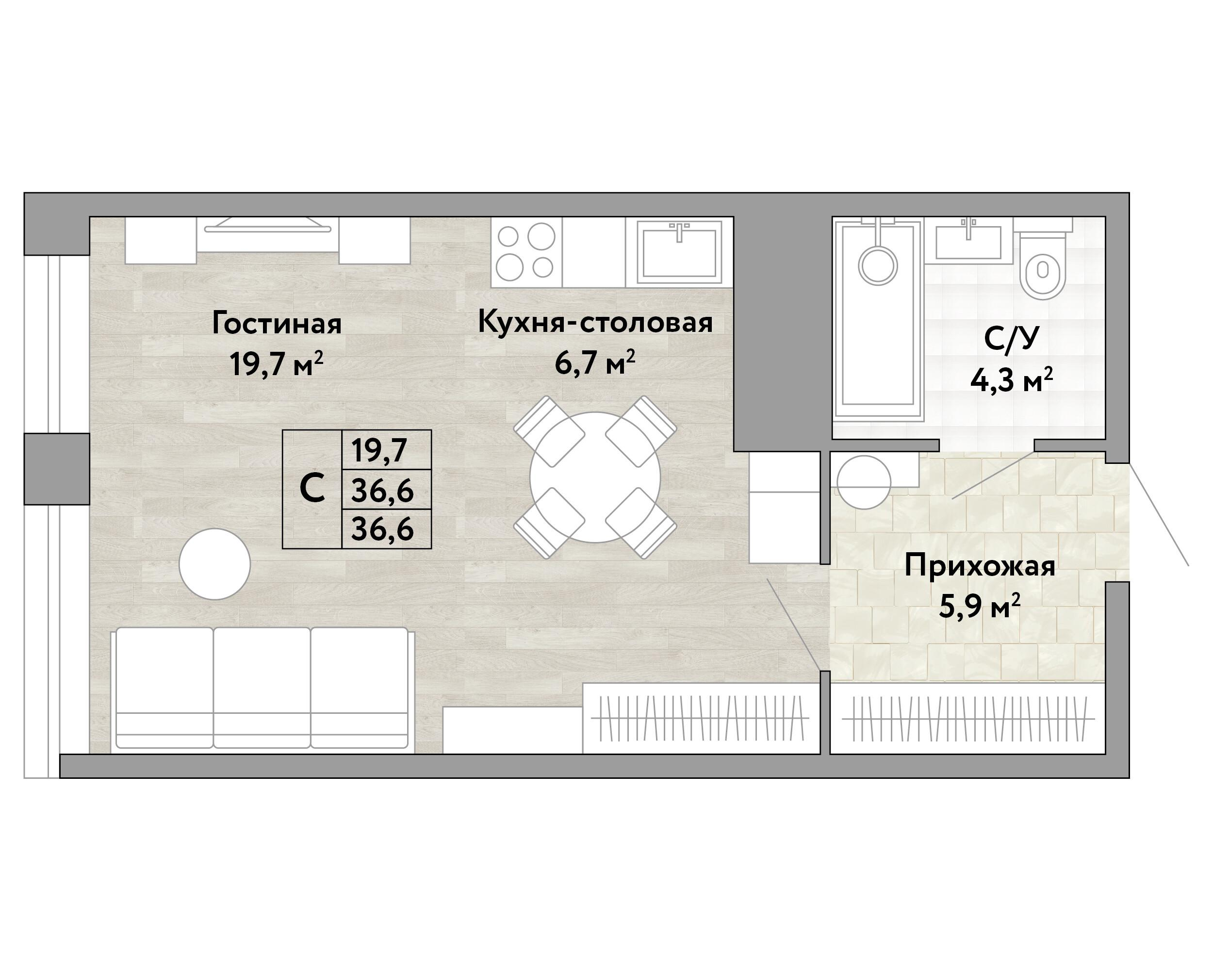 Студия 36 м2 в ЖК Green 2 корпус null этаж 21
