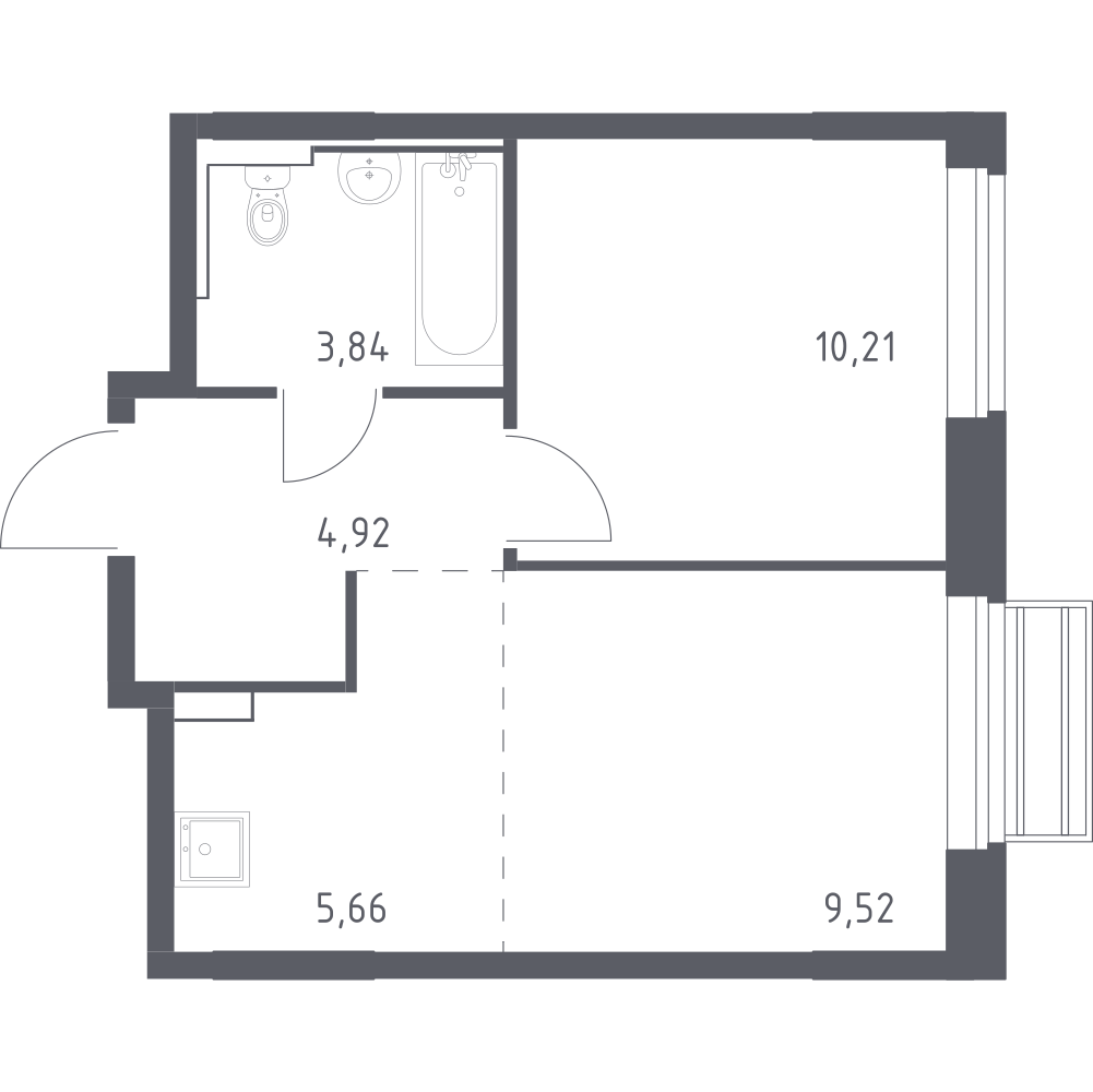 Студия 34 м2 в ЖК Рублёвский Квартал корпус null этаж 7