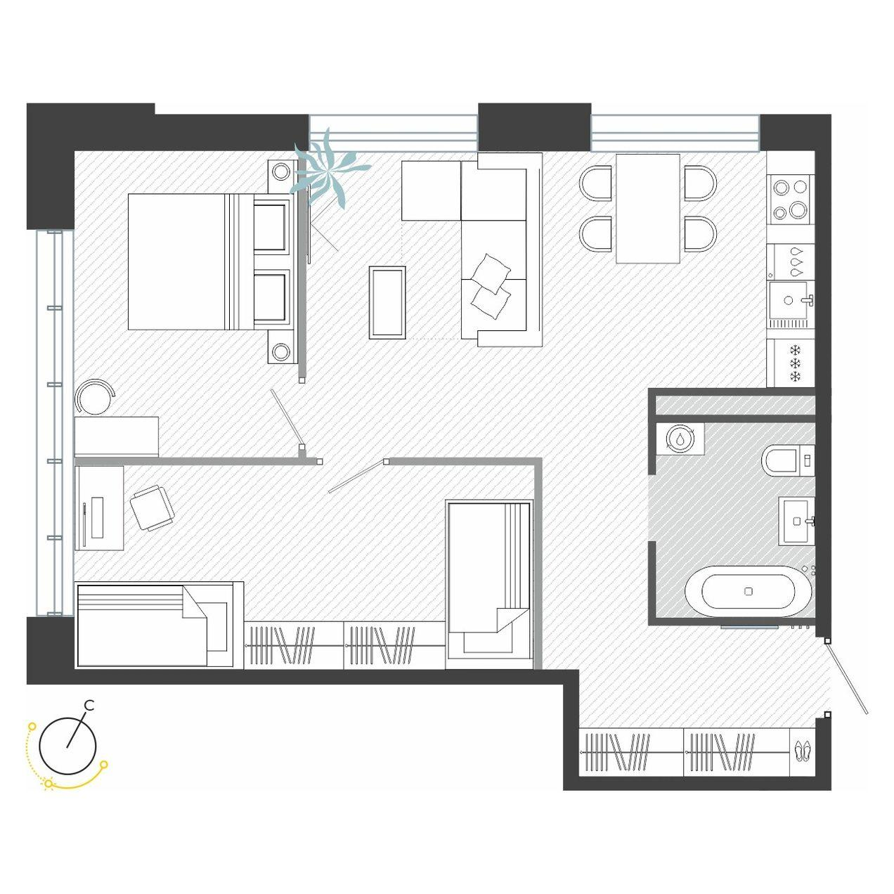 3-комнатная 61 м2 в ЖК R4 корпус null этаж 13