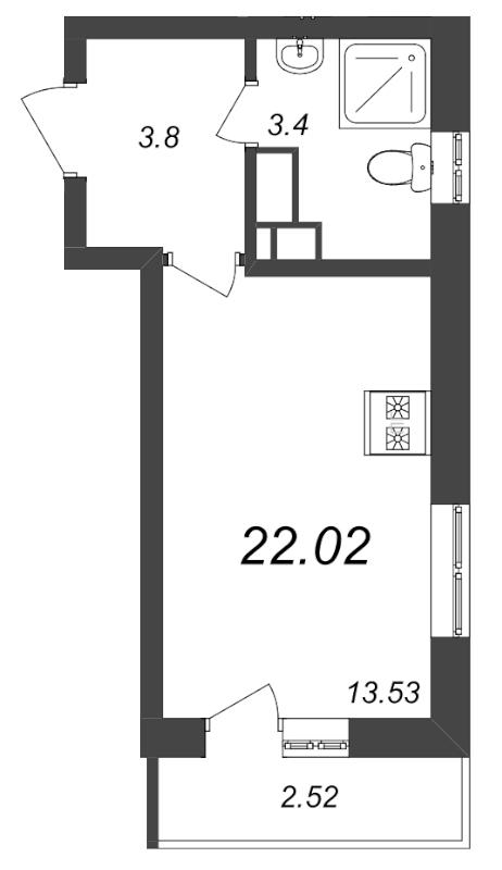 Студия 22 м2 в ЖК Master Place корпус null этаж 17
