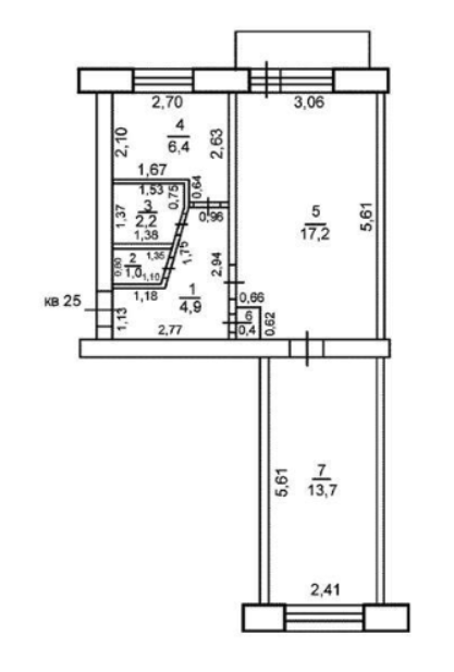2-комнатная 45.8 м2 в ЖК undefined корпус null этаж 3