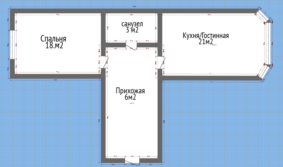 2-комнатная 48 м2 в ЖК undefined корпус null этаж 7