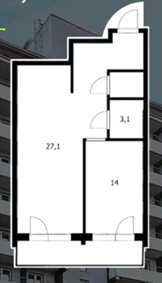 2-комнатная 53.6 м2 в ЖК undefined корпус null этаж 6