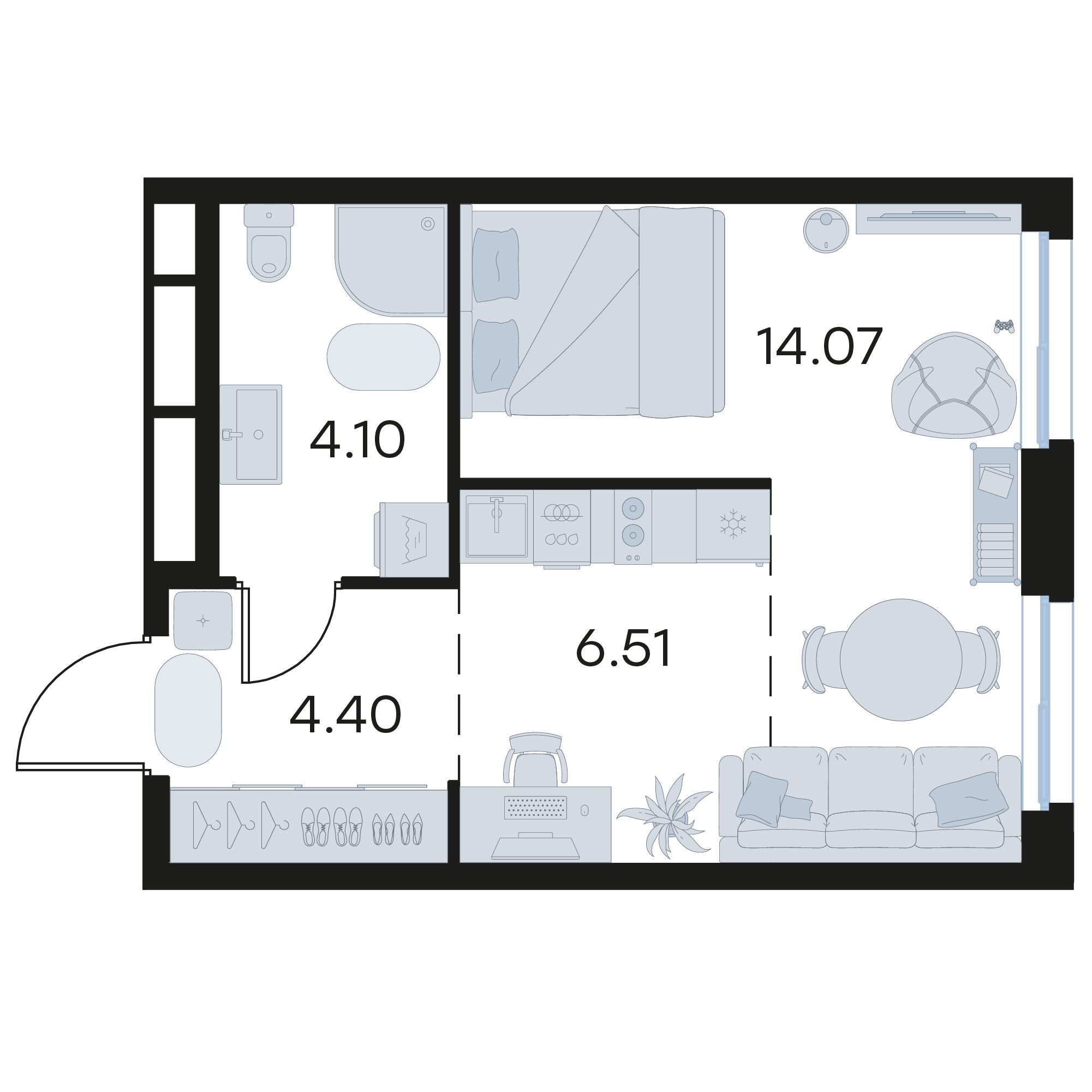 Студия 29 м2 в ЖК Октябрьский корпус null этаж 12