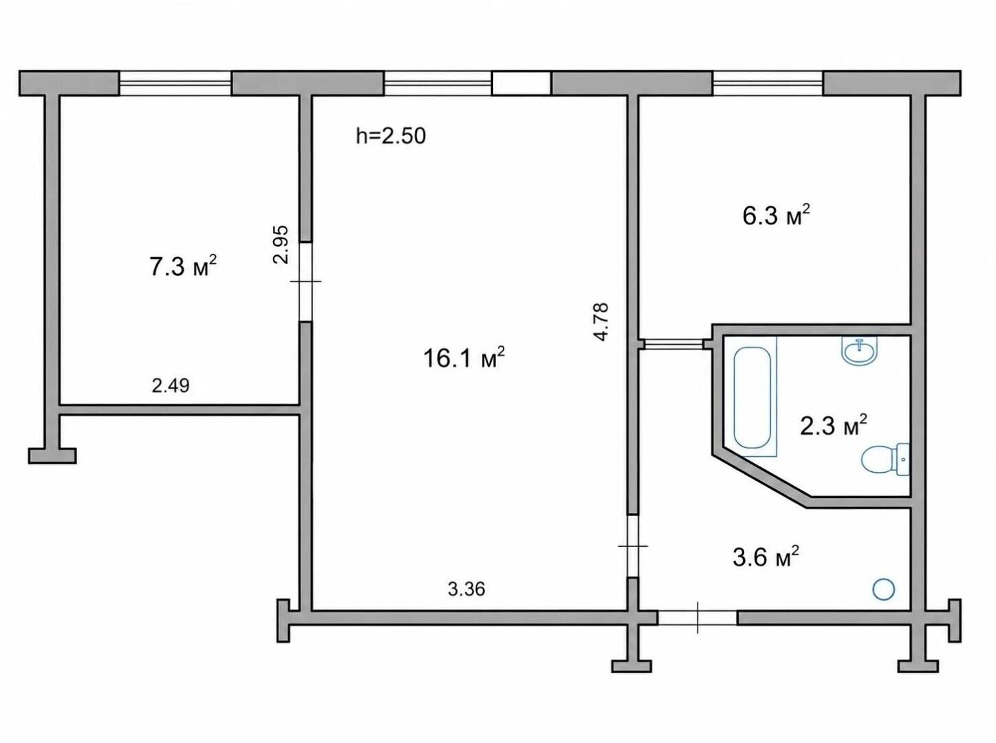 2-комнатная 35.1 м2 в ЖК undefined корпус null этаж 4