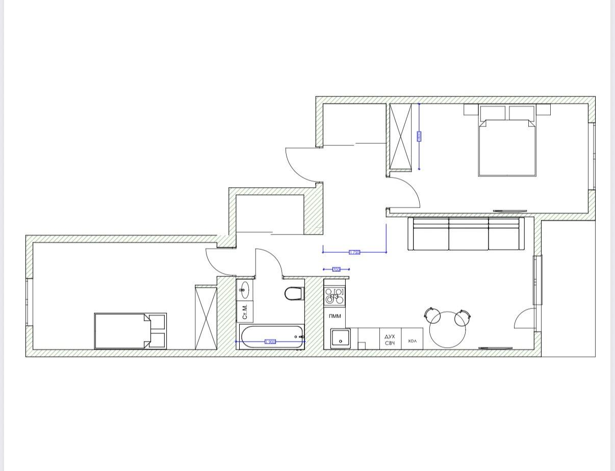 3-комнатная 63 м2 в ЖК undefined корпус null этаж 5