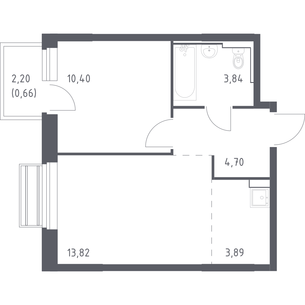 Студия 37 м2 в ЖК Рублёвский Квартал корпус null этаж 7