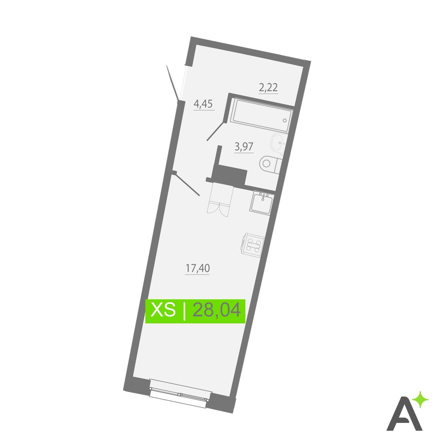 Студия 28 м2 в ЖК Аквилон Рива корпус null этаж 7