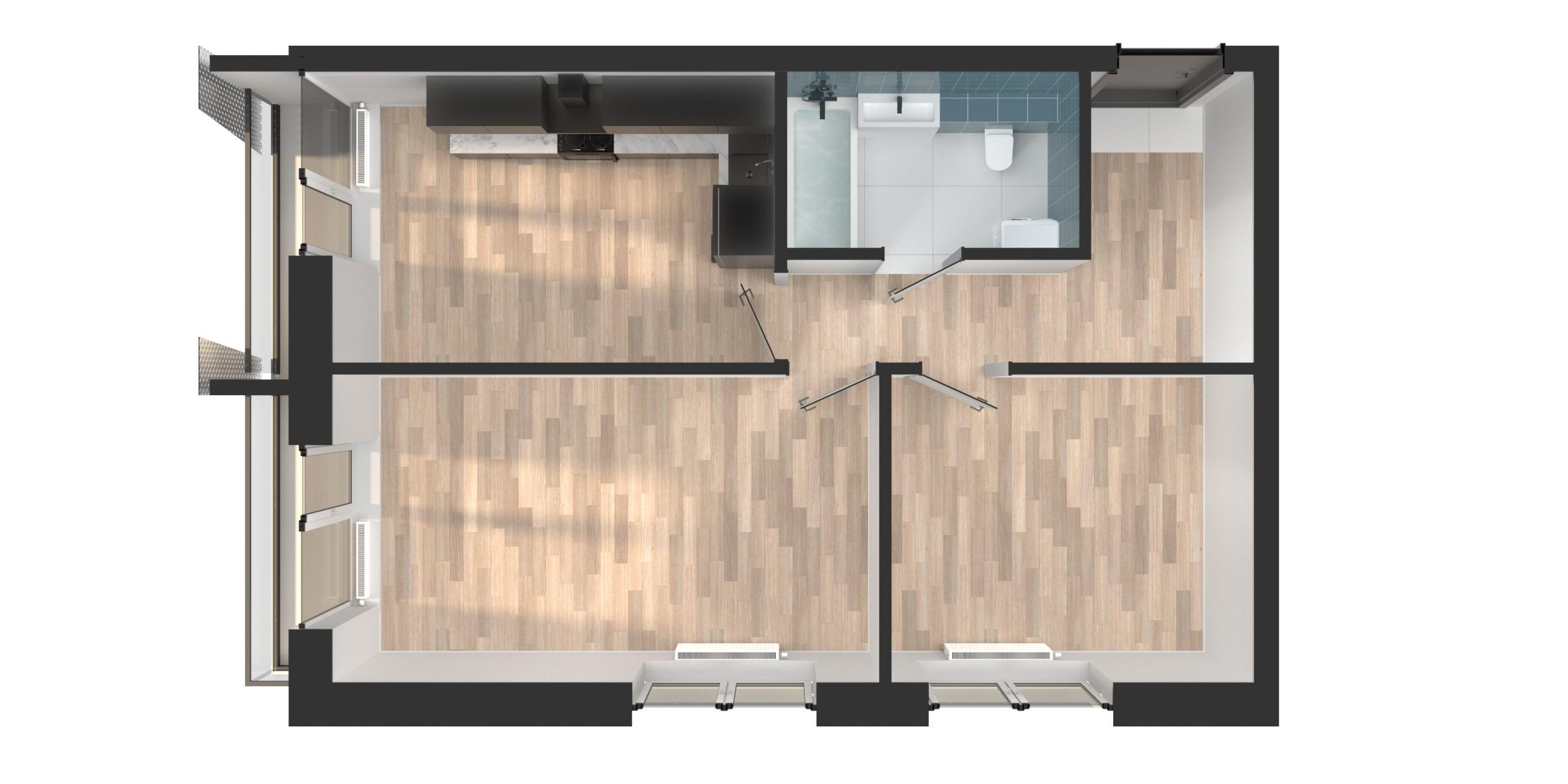 2-комнатная 51 м2 в ЖК Мой Ритм корпус null этаж 6