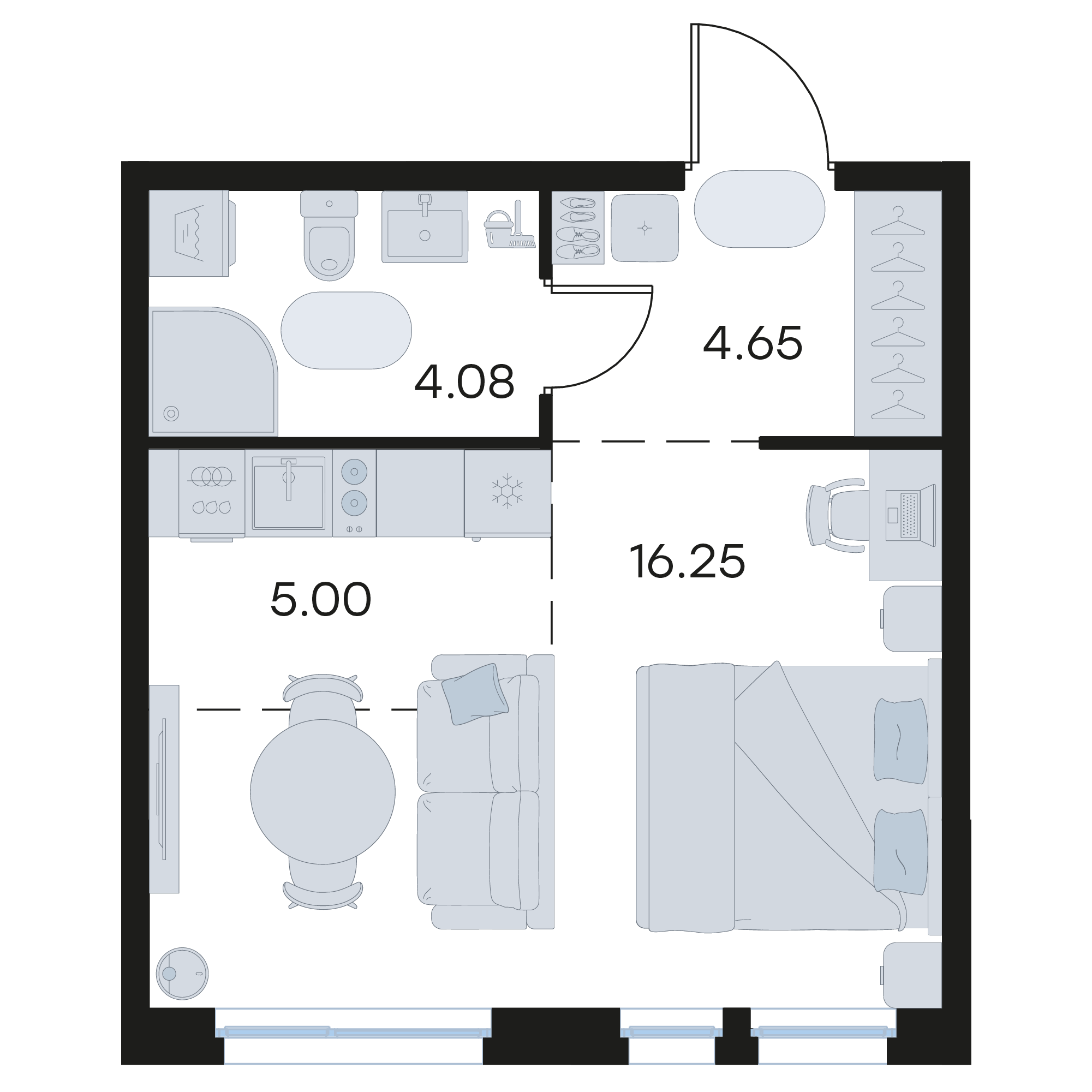 Студия 29 м2 в ЖК Октябрьский корпус null этаж 12