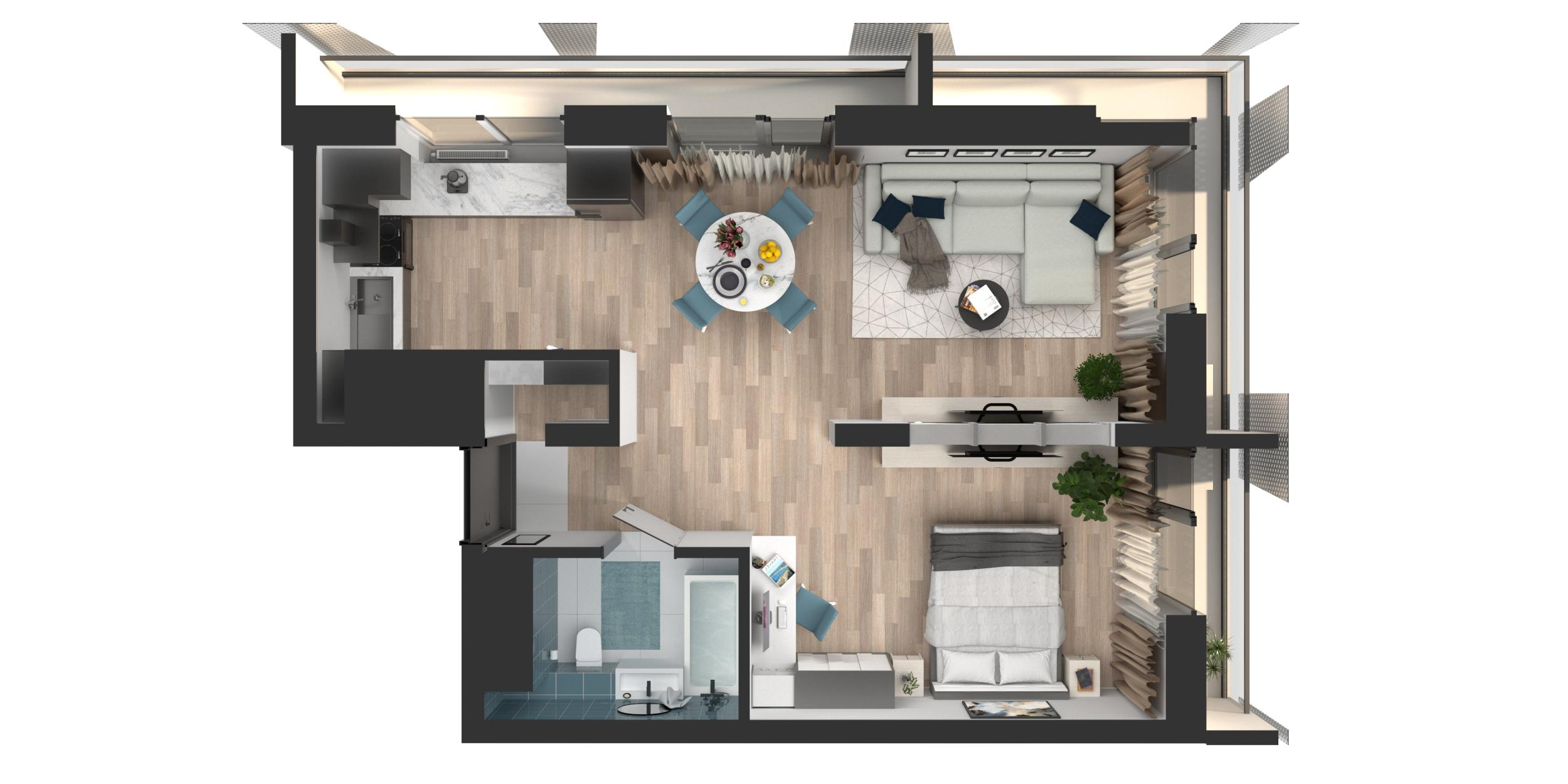 Студия 49 м2 в ЖК Мой Ритм корпус null этаж 15